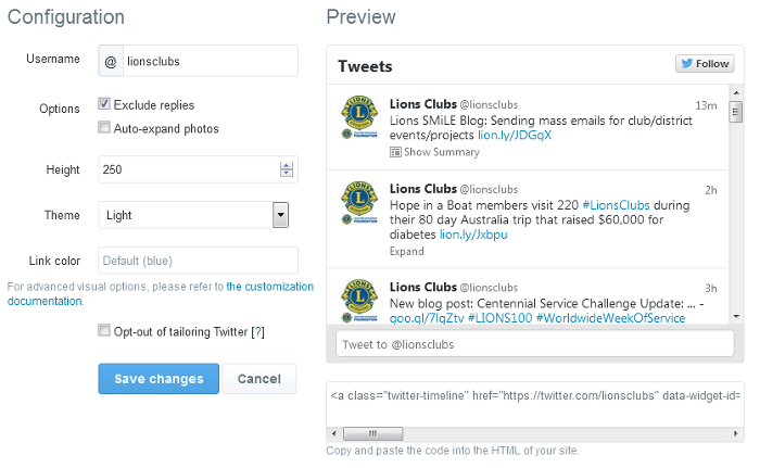 Twitter Feed Widget