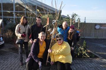 Representatives from Axbridge and Shipham Community Allotment groups with Lion Members