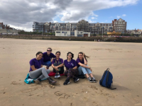 Students on Weston Beach